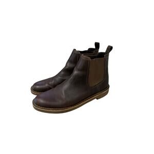 CLARKS Men's Bushacre Hill Slip On Brown Leather Chelsea Style Boots Size 12 M